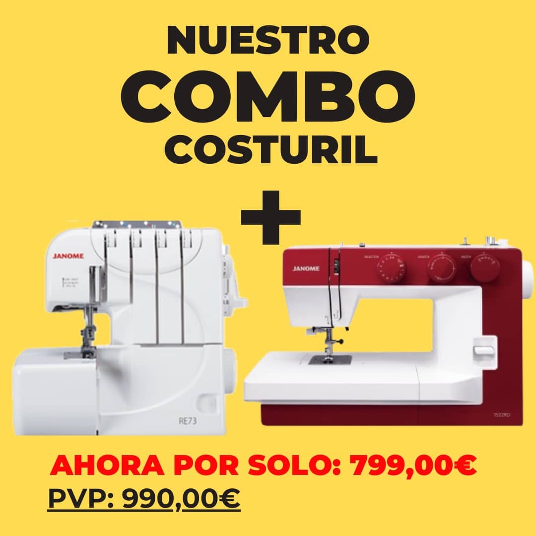 COMBO MAQUINA DE COSER JANOME 1522RD + OVERLOCK RE73