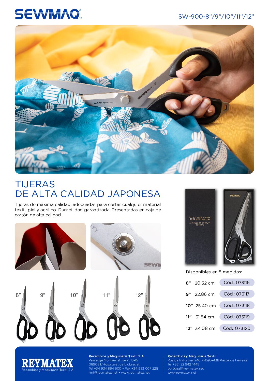 SW-900 TIJERA SEWMAQ ALTA CALIDAD JAPONESA 8'' COD: 073116 - Imagen 3