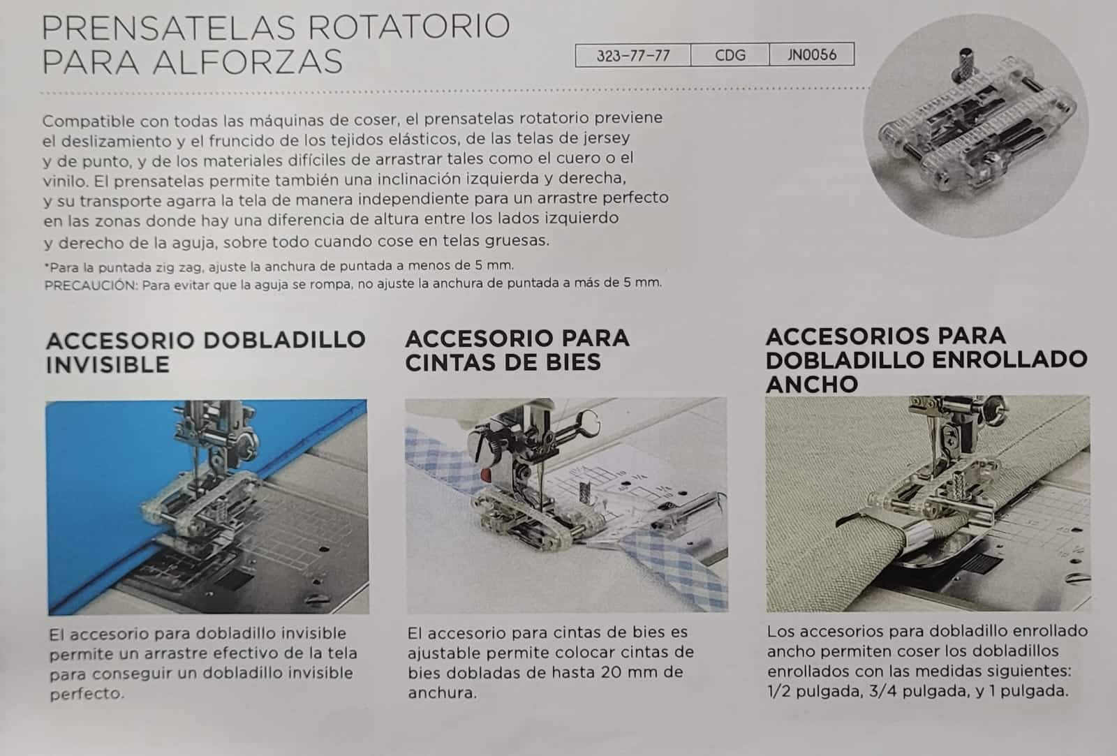PRENSATELAS ROTATORIO PARA ALFORZAS JN0056